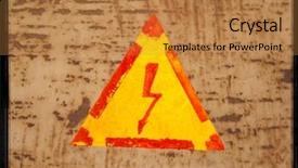  Presentation with high voltage - Theme with high voltage sign grunge rusty background background and a coral colored foreground