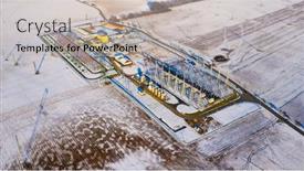  Presentation with high voltage - Slide deck featuring high-voltage-substation-in-snowy background and a mint green colored foreground