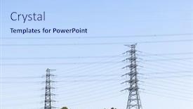  Presentation with high voltage - Presentation theme having high-voltage-tower-with-blue background and a light blue colored foreground