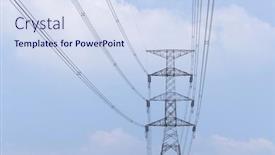  Presentation with high voltage - PPT theme enhanced with high-voltage-tower-with-blue background and a sky blue colored foreground