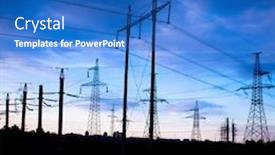  Presentation with high voltage - PPT layouts with high-voltage tower background and a teal colored foreground