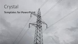  Presentation with high voltage - Beautiful slides featuring high-voltage tower backdrop and a light gray colored foreground