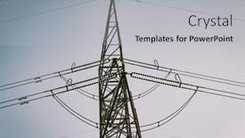  Presentation with high voltage - PPT theme enhanced with high-voltage tower background and a light gray colored foreground
