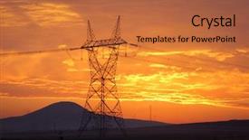  Presentation with transfer - Presentation design featuring high voltage transfer lines background and a red colored foreground