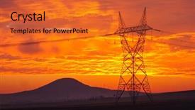  Presentation with transfer - PPT theme with high voltage transfer lines background and a red colored foreground