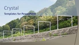  Presentation with transmission lines - Theme consisting of high-voltage-transmission-lines background and a sky blue colored foreground