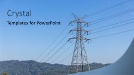  Presentation with high voltage - Slide set featuring high-voltage-transmission-towers-line background and a light blue colored foreground