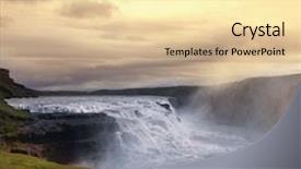 Presentation with software waterfall - PPT layouts featuring high volume - dettifoss waterfall iceland background and a  colored foreground
