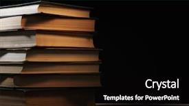  Presentation with tan book stack stacks of books - Slides enhanced with high volume - pile of hardcover books stacked background and a  colored foreground