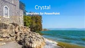  Presentation with high waves - Audience pleasing PPT theme consisting of high-waves-on-the-sea backdrop and a teal colored foreground