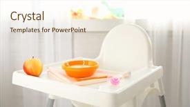  Presentation with baby food - Audience pleasing presentation theme consisting of highchair with healthy baby food backdrop and a cream colored foreground