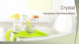  Presentation with baby food - Theme consisting of highchair with healthy baby food background and a cream colored foreground
