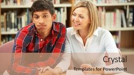  Presentation with college student money - Audience pleasing slide deck consisting of higher education assessment - college tutor with student backdrop and a  colored foreground