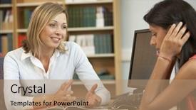  Presentation with higher education - PPT layouts featuring higher education assessment - college tutor with student background and a coral colored foreground