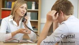  Presentation with student - Amazing PPT layouts having higher education assessment - college tutor with student backdrop and a  colored foreground