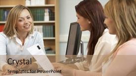  Presentation with african american college students - Colorful slide deck enhanced with higher education assessment - college tutor with students backdrop and a coral colored foreground