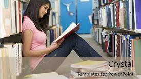  Presentation with female college student for health check up - Amazing slides having higher learning - female student sitting on library backdrop and a  colored foreground