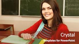  Presentation with teen girl - Audience pleasing presentation design consisting of higher mathematics - beautiful teen girl high achiever backdrop and a tawny brown colored foreground