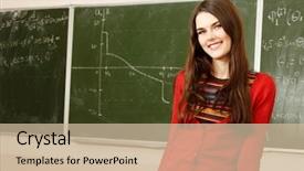  Presentation with teen girl tech - Cool new slide set with higher mathematics - beautiful teen girl high achiever backdrop and a  colored foreground