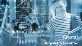  Presentation with higher mathematics - Audience pleasing slide deck consisting of higher mathematics - geometry problem against handsome student backdrop and a teal colored foreground