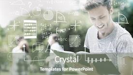  Presentation with maths - Slide set having higher mathematics - maths against handsome student studying background and a gray colored foreground