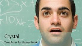  Presentation with higher mathematics - PPT layouts featuring higher mathematics - portrait of a male student background and a mint green colored foreground