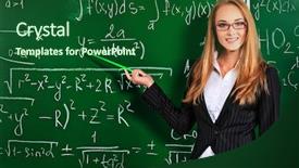  Presentation with higher mathematics - Presentation having higher mathematics - portrait of a teacher giving background and a forest green colored foreground