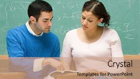  Presentation with cultural program for students - PPT theme having higher mathematics - two students studying background and a  colored foreground