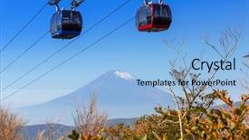  Presentation with fuji volcano - Presentation design consisting of highest mountain in japan background and a light blue colored foreground