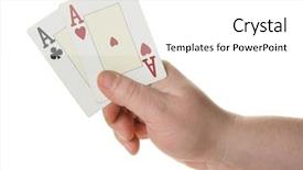  Presentation with hold hand - Presentation design having highest starting hand at texas background and a white colored foreground