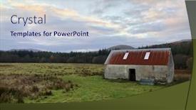  Presentation with building - Presentation design having highland-croft-stone-building background and a lemonade colored foreground