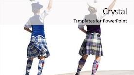  Presentation with dancing - Amazing PPT theme having highland dancing lassies backdrop and a white colored foreground