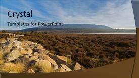  Presentation with pine - PPT theme having highland lakes road central plateau background and a teal colored foreground
