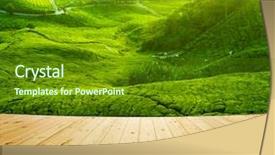  Presentation with morning sunrise - Colorful presentation theme enhanced with highlands malaysia wood floor perspective backdrop and a tawny brown colored foreground