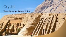  Presentation with abu simbel - Amazing PPT layouts having highlight-of-a-trip backdrop and a light blue colored foreground