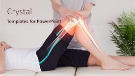  Presentation with bed - Presentation theme featuring highlighted-bones-of-woman-having background and a soft green colored foreground