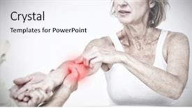  Presentation with metabolic doctor examining - Slides enhanced with highlighted pain against doctor examining background and a sky blue colored foreground