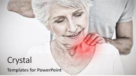  Presentation with joint pain - Presentation having highlighted pain against human hand background and a lemonade colored foreground