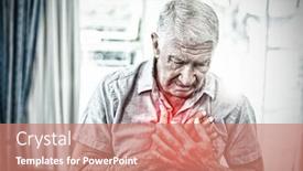  Presentation with chest pain - Beautiful PPT theme featuring highlighted pain against senior man suffering from chest pain backdrop and a coral colored foreground