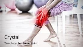  Presentation with knee pain - Amazing presentation theme having highlighter - highlighted pain against woman backdrop and a lemonade colored foreground