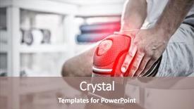  Presentation with knee pain - Slides with male patient medical cap - highlighted pain against mid section background and a coral colored foreground