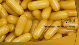  Presentation with dietary supplement - Theme having highly concentrated royal jelly background and a gold colored foreground
