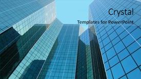  Presentation with modern school building - Slides enhanced with highrise buildings - looking up modern building background and a light blue colored foreground