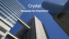  Presentation with atlanta - Colorful slide deck enhanced with highrise buildings - looking upwards at skyscrapers backdrop and a ocean colored foreground