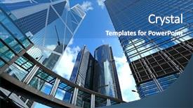  Presentation with energy saving and building - Presentation theme consisting of highrise buildings - office building to sky background and a  colored foreground