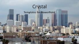  Presentation with winter storm - Slide set having highrise buildings - winter storm clouds descend background and a light blue colored foreground