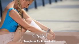  Presentation with young child brain development - PPT theme with highroller - beautiful young blond woman background and a coral colored foreground