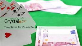  Presentation with gambling - Amazing slides having highroller - gambling on a winning hand backdrop and a seafoam green colored foreground