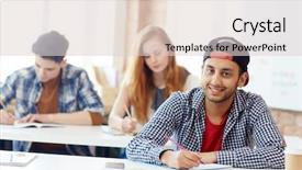  Presentation with task - PPT layouts with highschool - clever teenage learner sitting background and a lemonade colored foreground