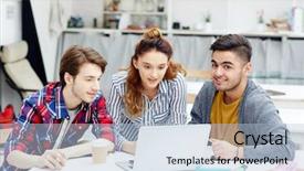  Presentation with highschool - Audience pleasing slides consisting of highschool - creative students looking for new backdrop and a light blue colored foreground